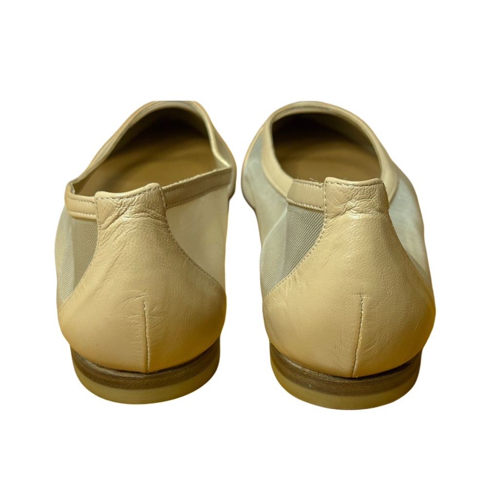 Margaux Beige Mesh Pointed-Toe Flats - Picture 6 of 9